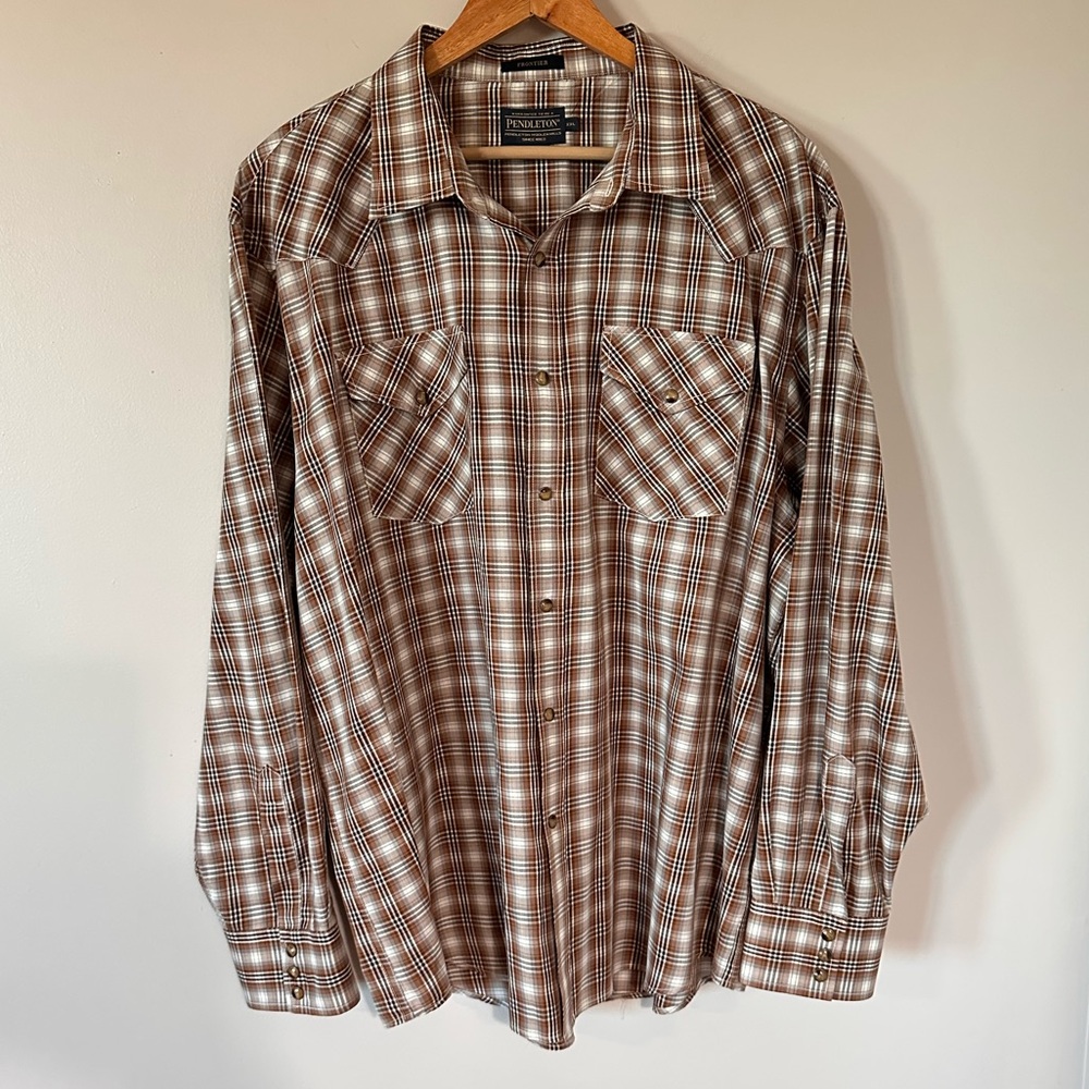 Pendleton Frontier Plaid Pearl Snap Western Shirt long-sleeved button-up